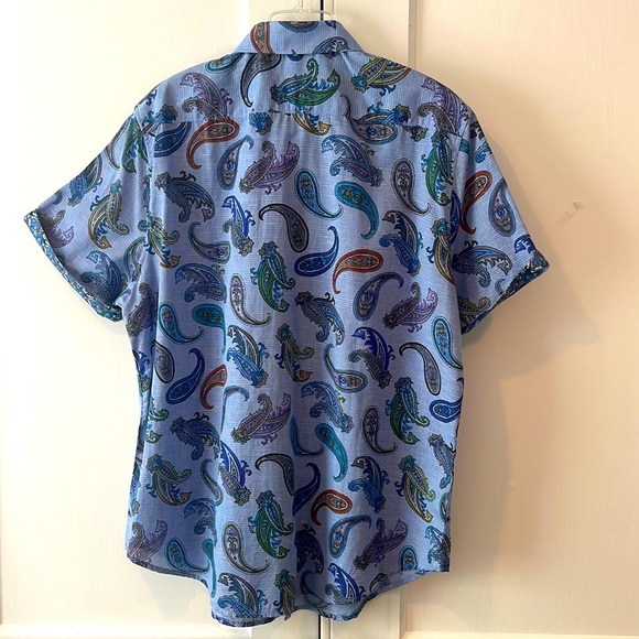 NWOT ROBERT GRAHAM ‘NOTRE DAME’ PAISLEY PRINT SHORT-SLEEVE CLASSIC FIT SHIRT … - Picture 10 of 13